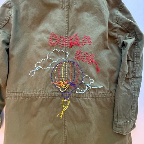 ZARA Girls “Dream Big” Embroidered Parka Jacket with Hood | Size 10 (140 cm) - Picture 9 of 15